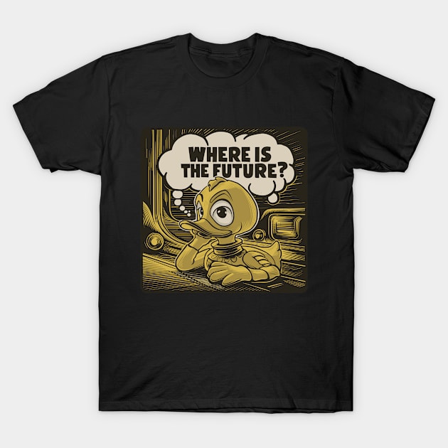 Thoughtful Yellow Plastic Duck Funny Question Duck T-Shirt by Macphisto Shirts